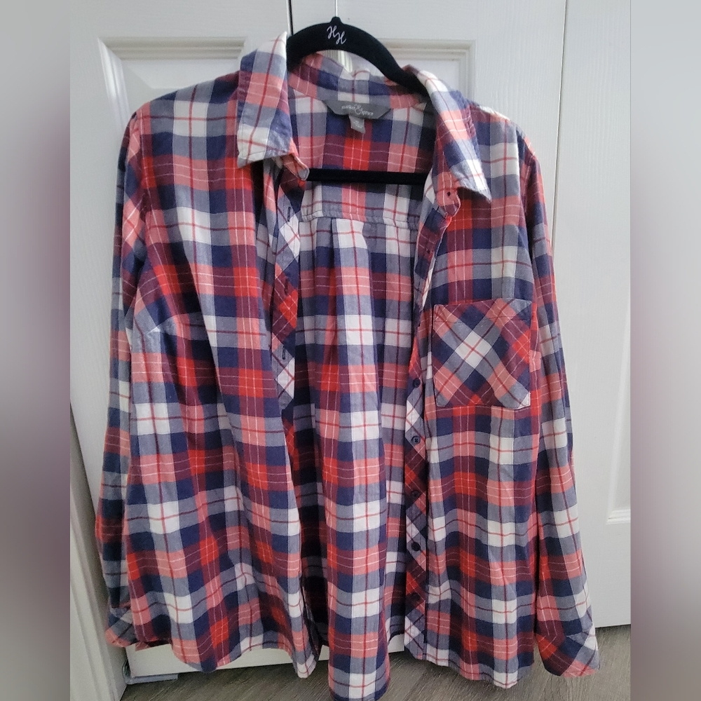 Market & Spruce Red Plaid Button-Down - Size 2X